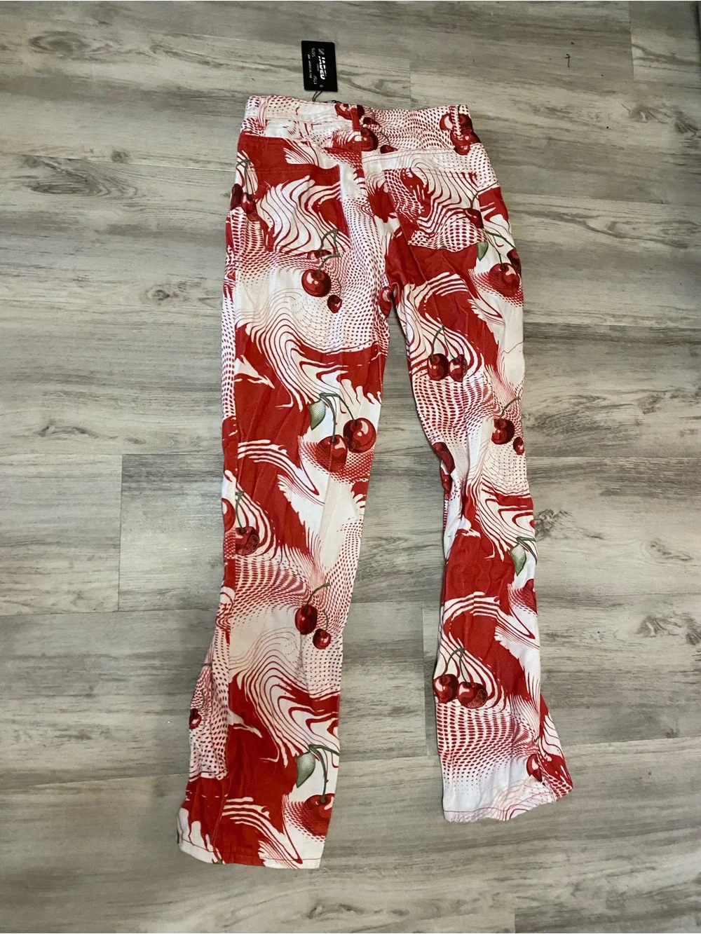 Jaded London Red Cherry Print Slouchy Boyfriend Jeans- NWT